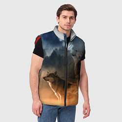 Мужской жилет Волки на севере, цвет: 3D-красный — фото 2