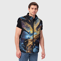 Мужской жилет Бабочка краски узор, цвет: 3D-черный — фото 2