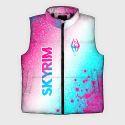 Мужской жилет Skyrim neon gradient style: надпись, символ, цвет: 3D-черный