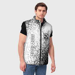 Мужской жилет Crystal Castles и рок символ на светлом фоне, цвет: 3D-черный — фото 2