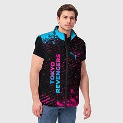 Мужской жилет Tokyo Revengers - neon gradient: надпись, символ, цвет: 3D-черный — фото 2