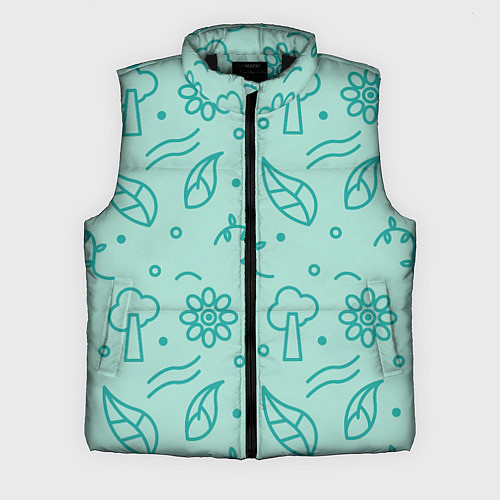 Мужской жилет Бирюзовая природа / 3D-Черный – фото 1