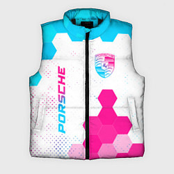 Мужской жилет Porsche neon gradient style: надпись, символ, цвет: 3D-черный