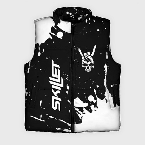 Мужской жилет Skillet и рок символ на темном фоне / 3D-Черный – фото 1