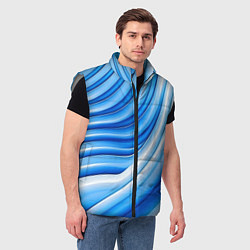 Мужской жилет Волнистая полосатая текстура от нейросети, цвет: 3D-светло-серый — фото 2