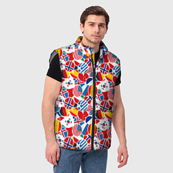 Мужской жилет Флаги стран мира, цвет: 3D-светло-серый — фото 2