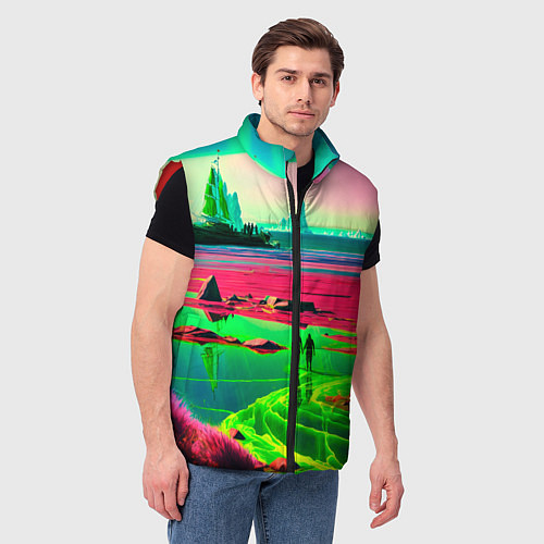 Мужской жилет Кислотный мир / 3D-Красный – фото 3