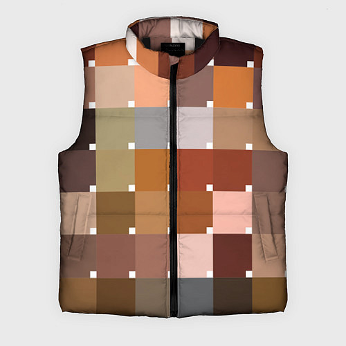 Мужской жилет Brown squares / 3D-Черный – фото 1
