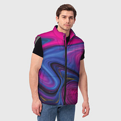 Мужской жилет Pink blue style, цвет: 3D-светло-серый — фото 2