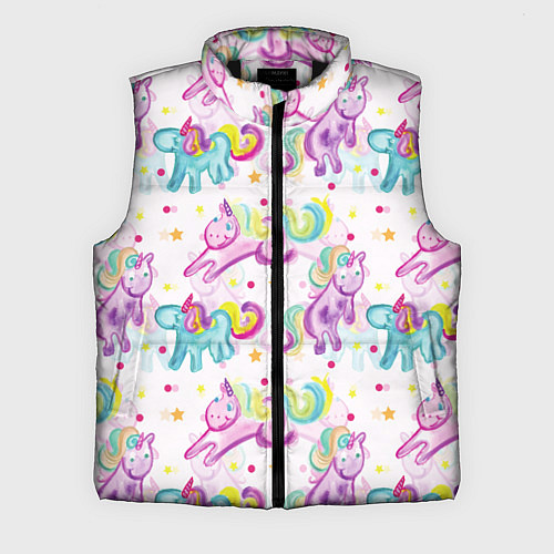 Мужской жилет Красочные единороги / 3D-Черный – фото 1