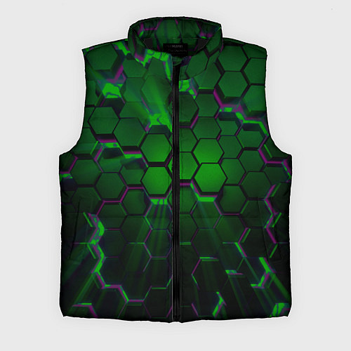 Мужской жилет Зелёные соты / 3D-Черный – фото 1