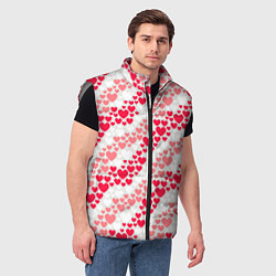 Мужской жилет Волны Любви - сердечки, цвет: 3D-светло-серый — фото 2