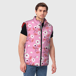 Мужской жилет Flowers on pink, цвет: 3D-красный — фото 2