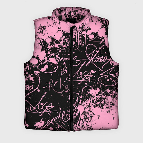 Мужской жилет Блэкпинк - автографы / 3D-Черный – фото 1