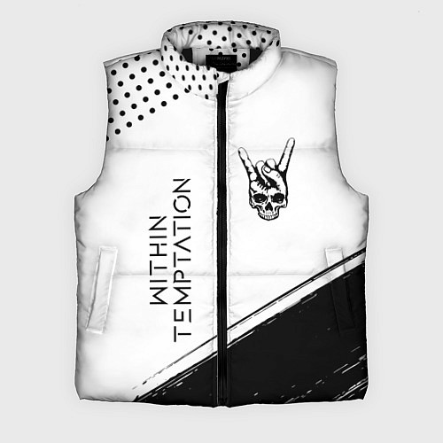 Мужской жилет Within Temptation и рок символ на светлом фоне / 3D-Черный – фото 1