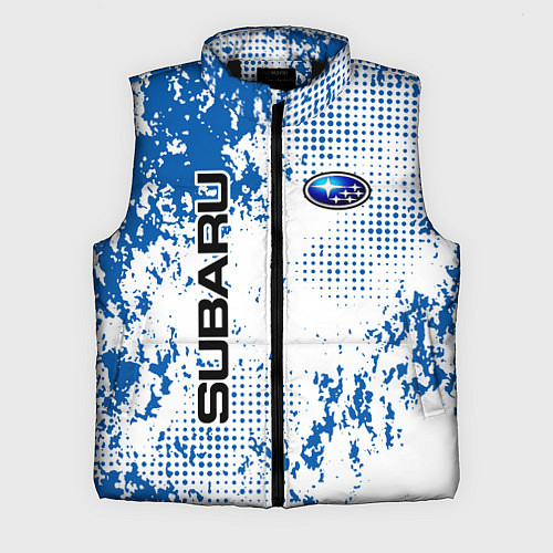 Мужской жилет Subaru blue logo / 3D-Черный – фото 1