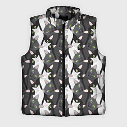 Мужской жилет Кошки с зелеными глазами, цвет: 3D-черный