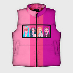 Мужской жилет Группа Black pink на фоне оттенков розового, цвет: 3D-красный