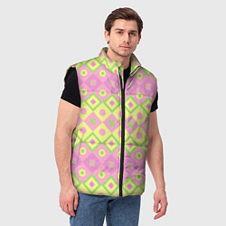 Мужской жилет Pink yellow style, цвет: 3D-черный — фото 2