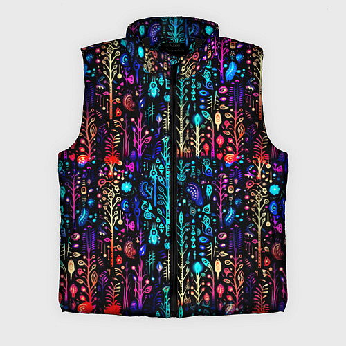 Мужской жилет Флуоресцентные Цветы / 3D-Черный – фото 1