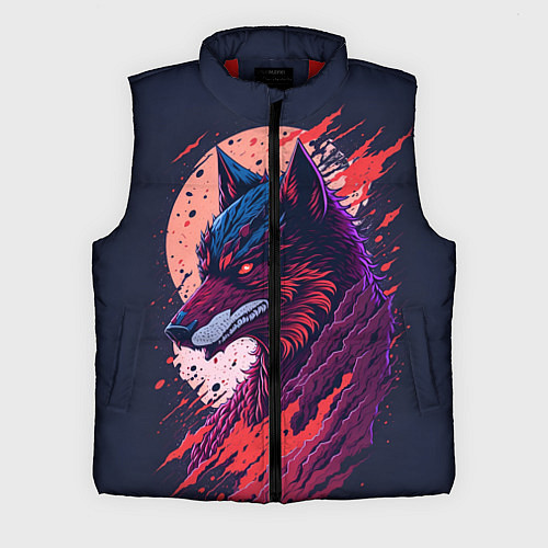 Мужской жилет Нейросетевой волк / 3D-Красный – фото 1