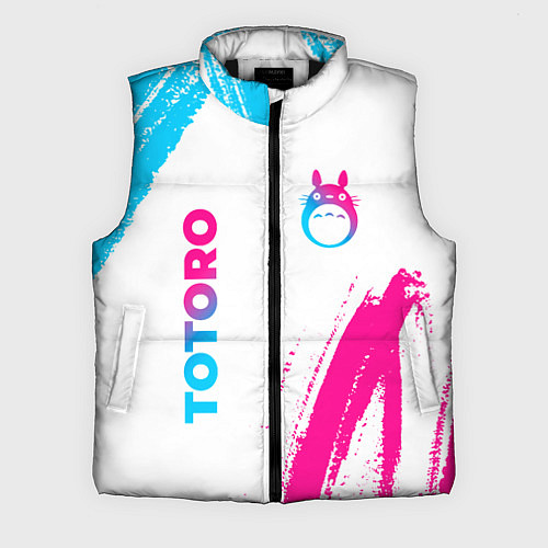 Мужской жилет Totoro neon gradient style: надпись, символ / 3D-Черный – фото 1