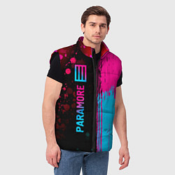 Мужской жилет Paramore - neon gradient: по-вертикали, цвет: 3D-черный — фото 2