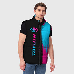 Мужской жилет Toyota - neon gradient: по-вертикали, цвет: 3D-черный — фото 2