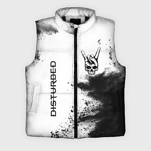 Мужской жилет Disturbed и рок символ на светлом фоне / 3D-Черный – фото 1