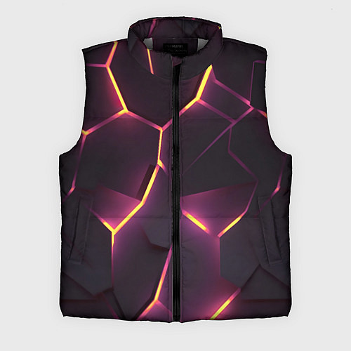 Мужской жилет Пурпурные неоновые плиты / 3D-Светло-серый – фото 1