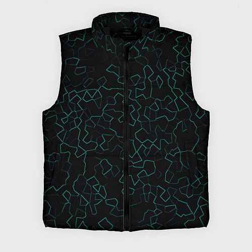 Мужской жилет Абстракция кривые линии черный / 3D-Черный – фото 1