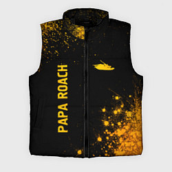Мужской жилет Papa Roach - gold gradient: надпись, символ, цвет: 3D-черный