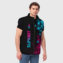 Мужской жилет Slipknot - neon gradient: по-вертикали, цвет: 3D-черный — фото 2