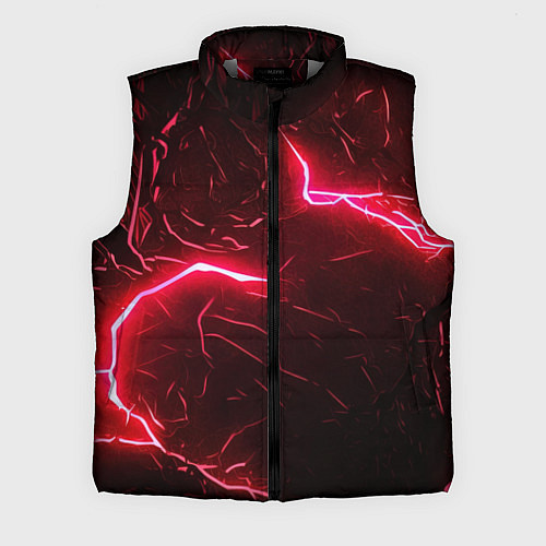 Мужской жилет Красные молнии / 3D-Светло-серый – фото 1