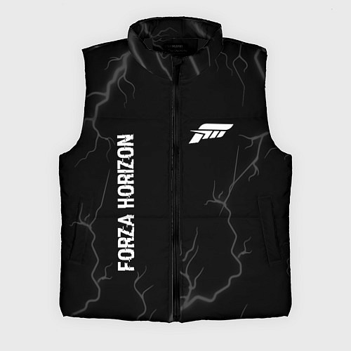 Мужской жилет Forza Horizon glitch на темном фоне: надпись, симв / 3D-Черный – фото 1