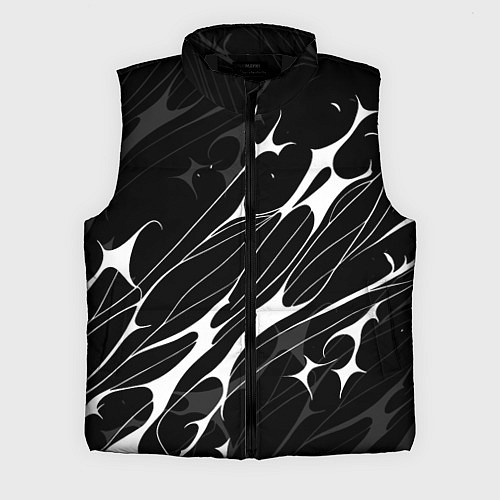 Мужской жилет Белые абстрактные полосы / 3D-Черный – фото 1