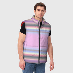 Мужской жилет Сиреневые полосы, цвет: 3D-красный — фото 2