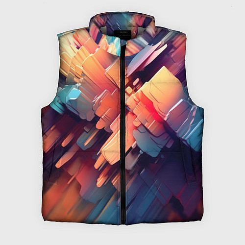 Мужской жилет Цветная абстракция каменных сланцев / 3D-Светло-серый – фото 1