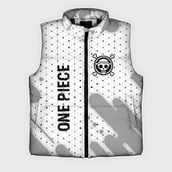 Мужской жилет One Piece glitch на светлом фоне: надпись, символ, цвет: 3D-черный