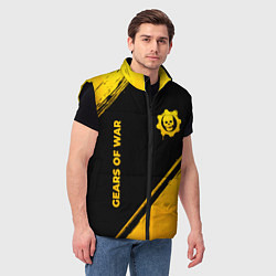Мужской жилет Gears of War - gold gradient: надпись, символ, цвет: 3D-черный — фото 2
