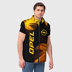 Мужской жилет Opel - gold gradient: надпись, символ, цвет: 3D-черный — фото 2