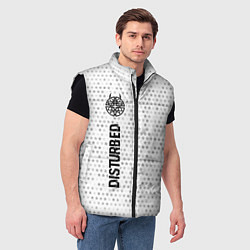 Мужской жилет Disturbed glitch на светлом фоне: по-вертикали, цвет: 3D-черный — фото 2