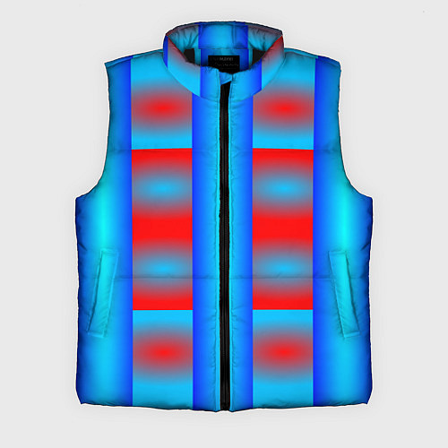 Мужской жилет Красно-синие полосы и квадраты / 3D-Черный – фото 1