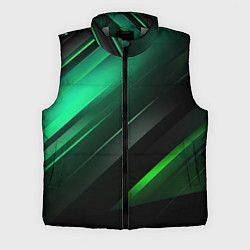Мужской жилет Black green abstract, цвет: 3D-светло-серый
