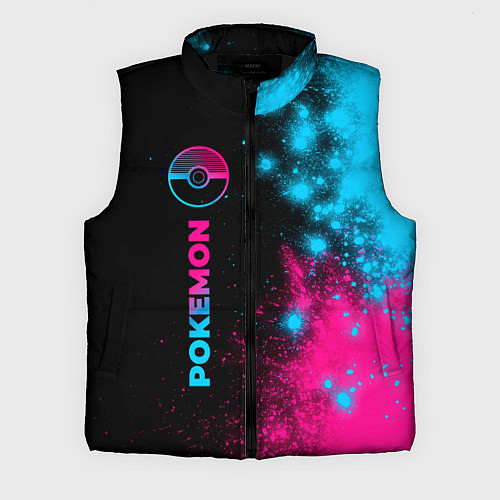 Мужской жилет Pokemon - neon gradient: по-вертикали / 3D-Черный – фото 1