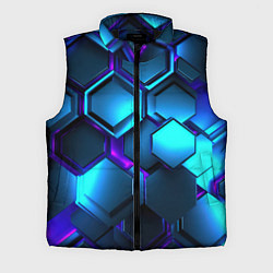 Мужской жилет Объемные неоновые плиты, цвет: 3D-черный