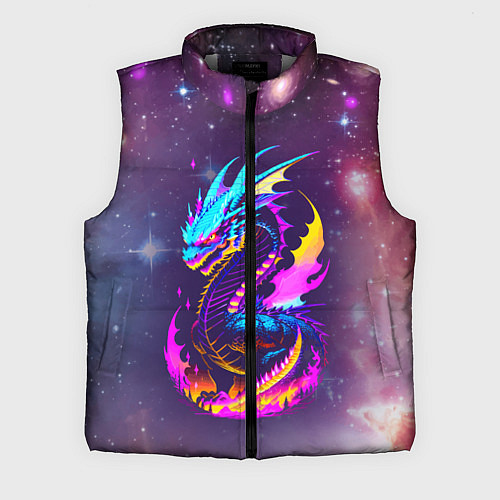 Мужской жилет Space dragon - neon glow - neural network / 3D-Светло-серый – фото 1