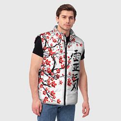 Мужской жилет Цветущее дерево сакуры, цвет: 3D-черный — фото 2