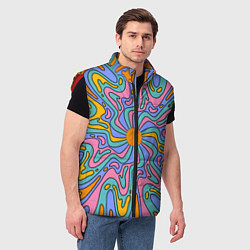 Мужской жилет Абстрактный психоделический рисунок, цвет: 3D-красный — фото 2