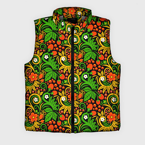Мужской жилет Русское народное искусство - хохлома / 3D-Светло-серый – фото 1